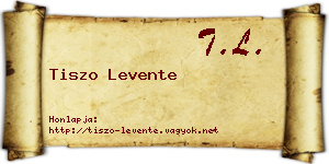 Tiszo Levente névjegykártya